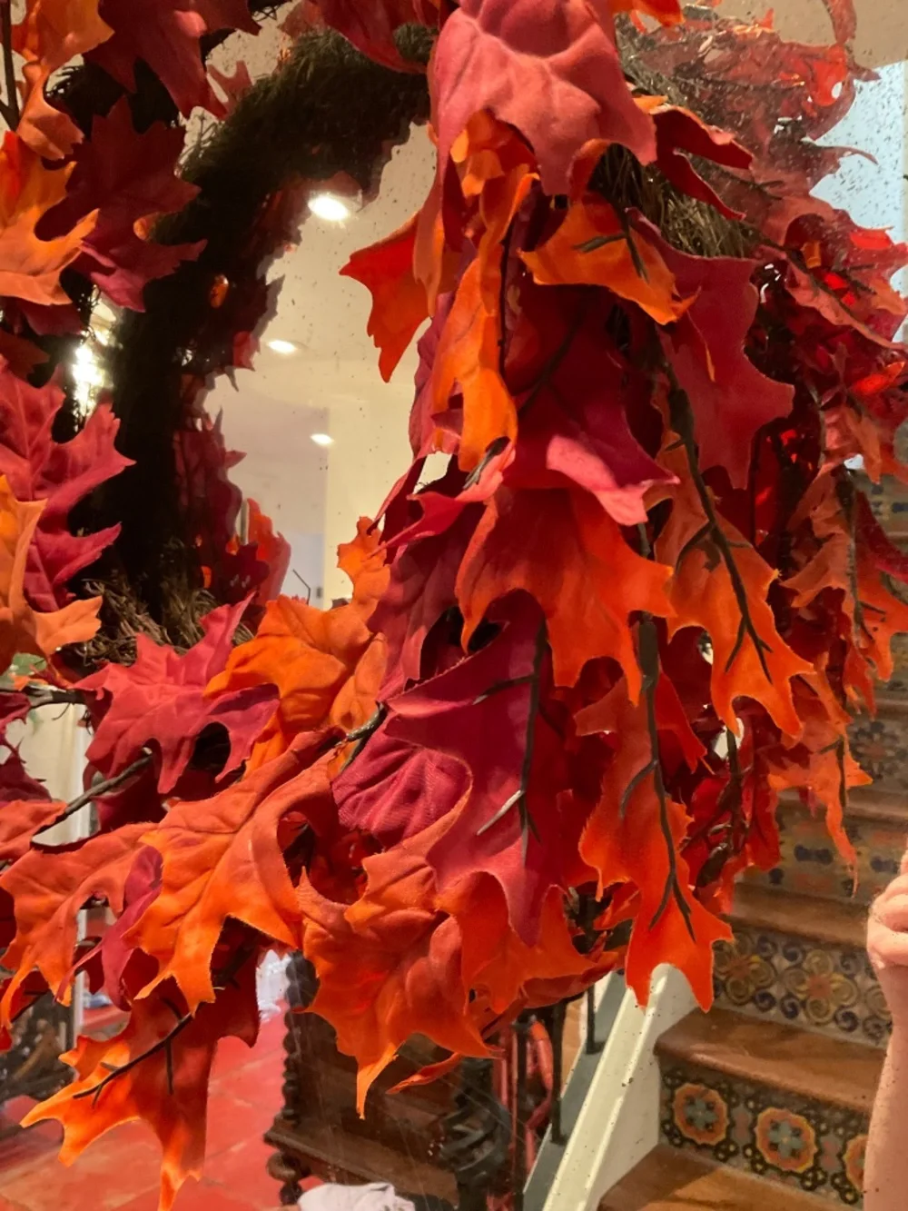 Set of 3 fall wreaths, one with brown velvet bow detail